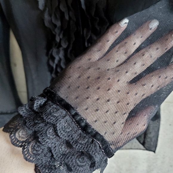 GUESS / Black sheer blouse / Size XS - Picture 3 of 4